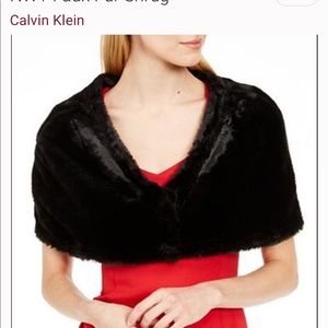 Calvin Klein faux fur shrug